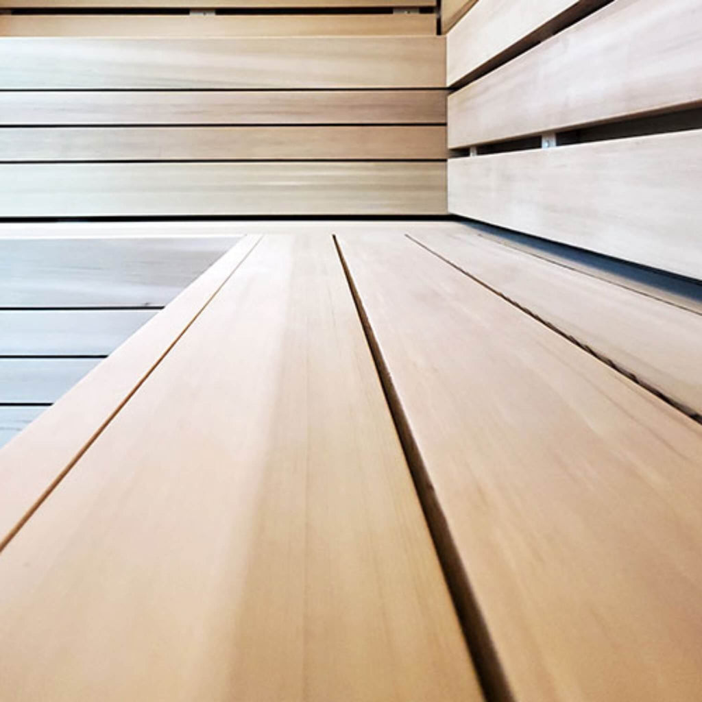 Prosaunas Cedar 2x4 VG S4SEE Vertical Grain Smooth 4 Sides Eased Edges Sauna Bench Wood [WOOD614] (SAK57421) - Saksby Wholesale - Sauna Room View