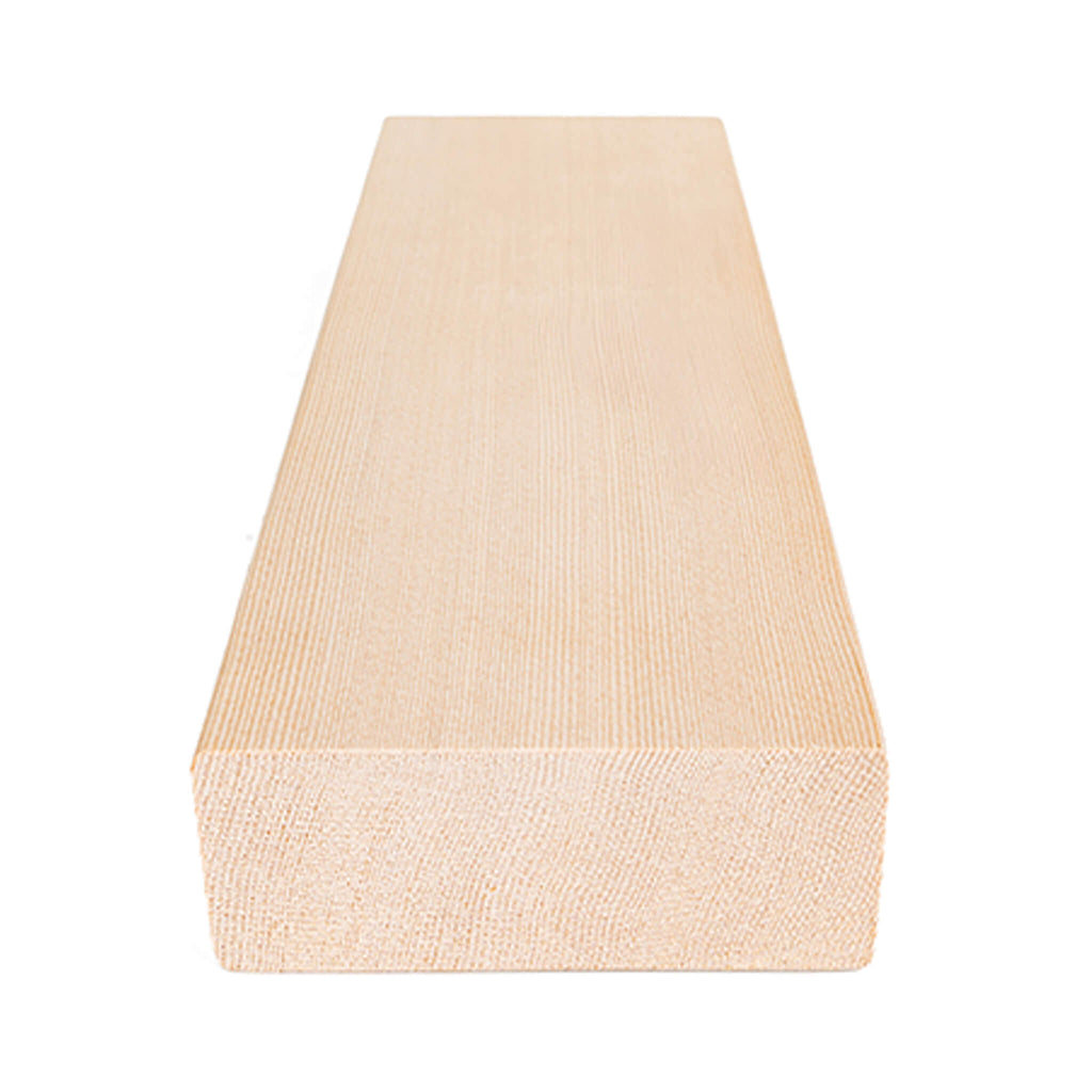 Prosaunas Hemlock 2X4 VG S4SEE Sauna Bench Wood [Untreated] (SAK29172) - Saksby Wholesale - Top Angled View Single Piece