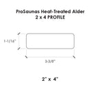 Prosaunas Thermo-Alder 2X4 Thermally-Modified Sauna Wood (SAK94271)