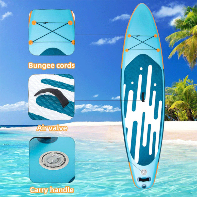 Puluomis Inflatable Stand Up Paddle Board W/ Kayak Seat, 10.6FT (SAK36811) - Saksby Wholesale - Surfboard Features View