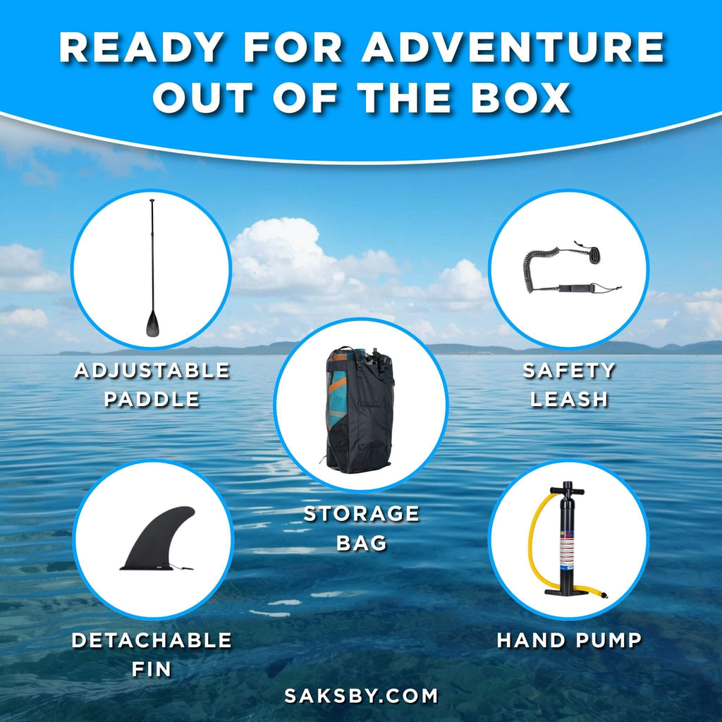 Puluomis 10.6FT Inflatable Stand Up Paddle Board W/ Kayak Seat (SAK36811) - Saksby Wholesale - Inclusions