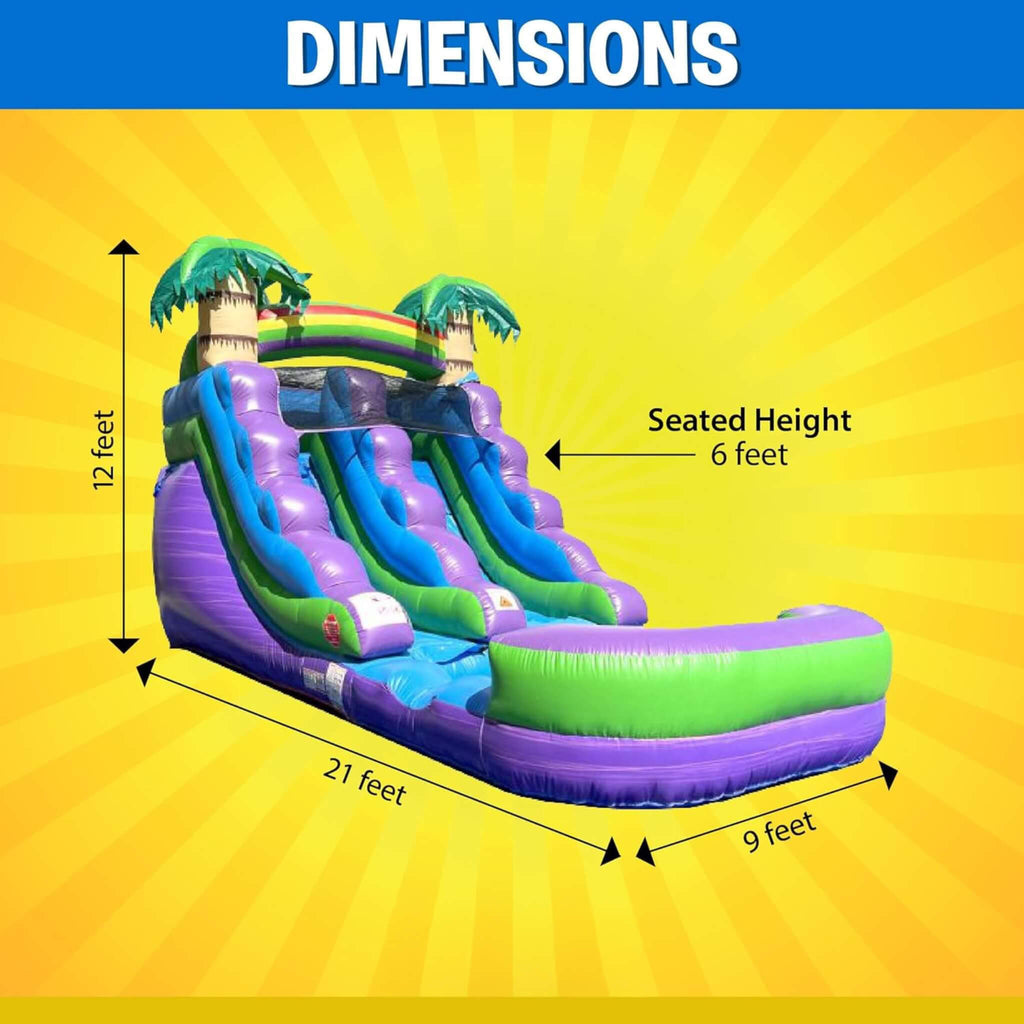 Purple Marble Inflatable Water Slide With Pool And Blower (SAK82910) - Saksby Wholesale - 21FT Dimensions
