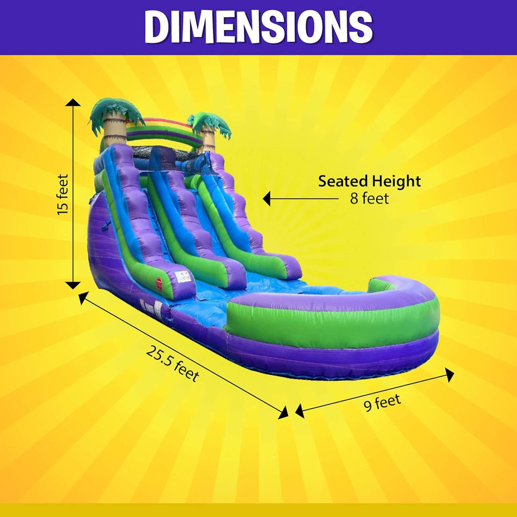 Purple Marble Inflatable Water Slide With Pool And Blower (SAK82910) - Saksby Wholesale - 25FT Dimensions