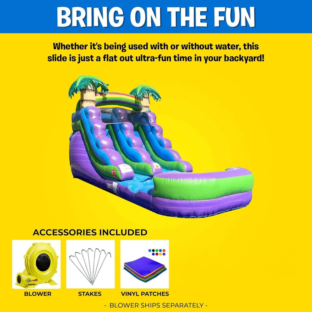 Purple Marble Inflatable Water Slide With Pool And Blower (SAK82910) - Saksby Wholesale - Accessories Included