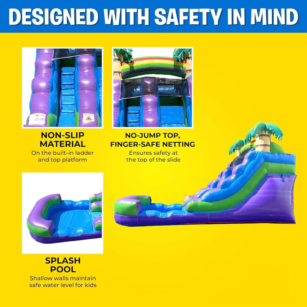 Purple Marble Inflatable Water Slide With Pool And Blower (SAK82910) - Saksby Wholesale - Features