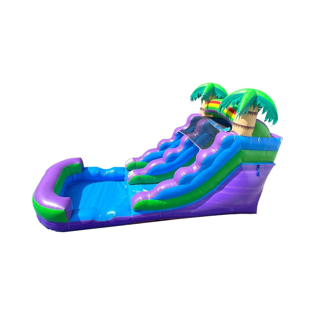 Purple Marble Inflatable Water Slide With Pool And Blower (SAK82910) - Saksby Wholesale - Top Side View