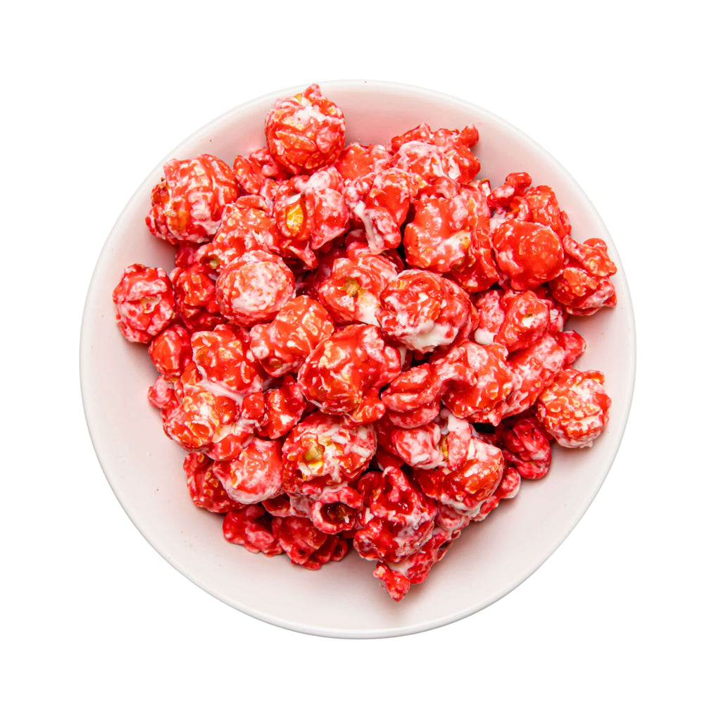 Raspberry White Chocolate Popcorn (SAK72106) - Saksby Wholesale - Product In A Bowl
