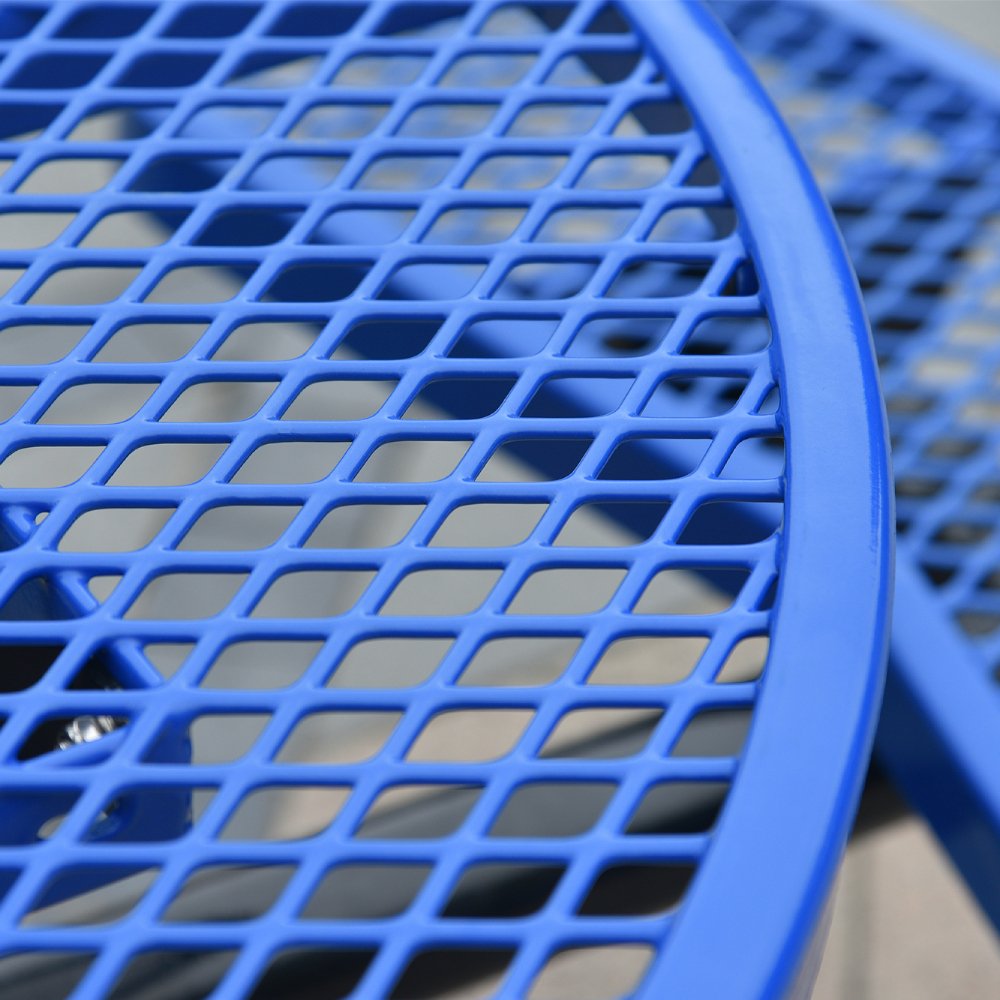 Refined Blue Round Outdoor Carbon Steel Picnic Table 46" (SAK38219)-SAKSBY