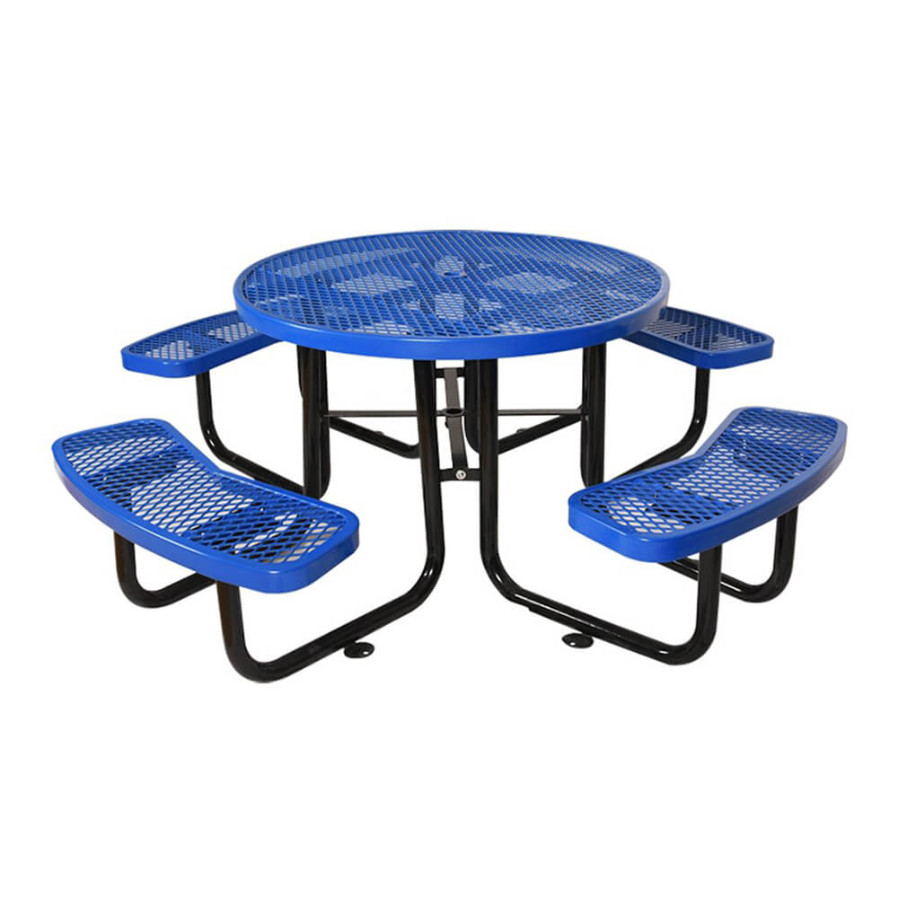 Refined Blue Round Outdoor Carbon Steel Picnic Table 46" (SAK38219)-SAKSBY
