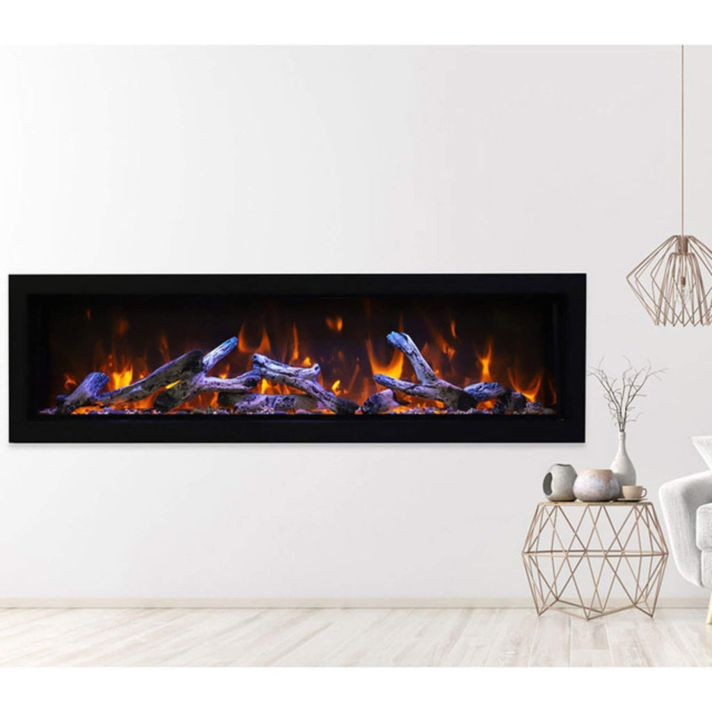 REMII EXTRA TALL 55" Electric Fireplace With Remote Control [102755-XT] (SAK25578) - White Living Room View