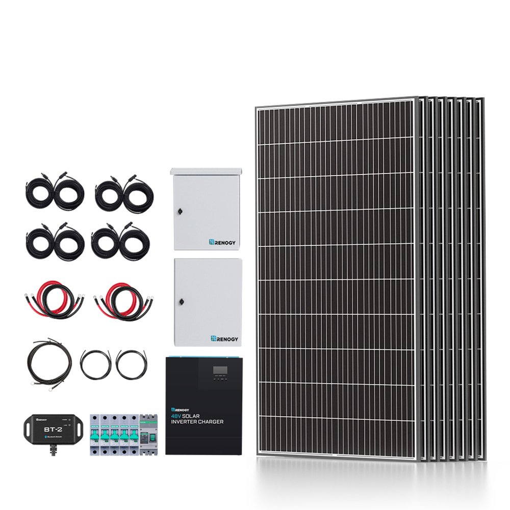 RENOGY 2500W Monocrystalline Solar Panel Tiny House Home Cabin Kit (HBG92567)-HBG