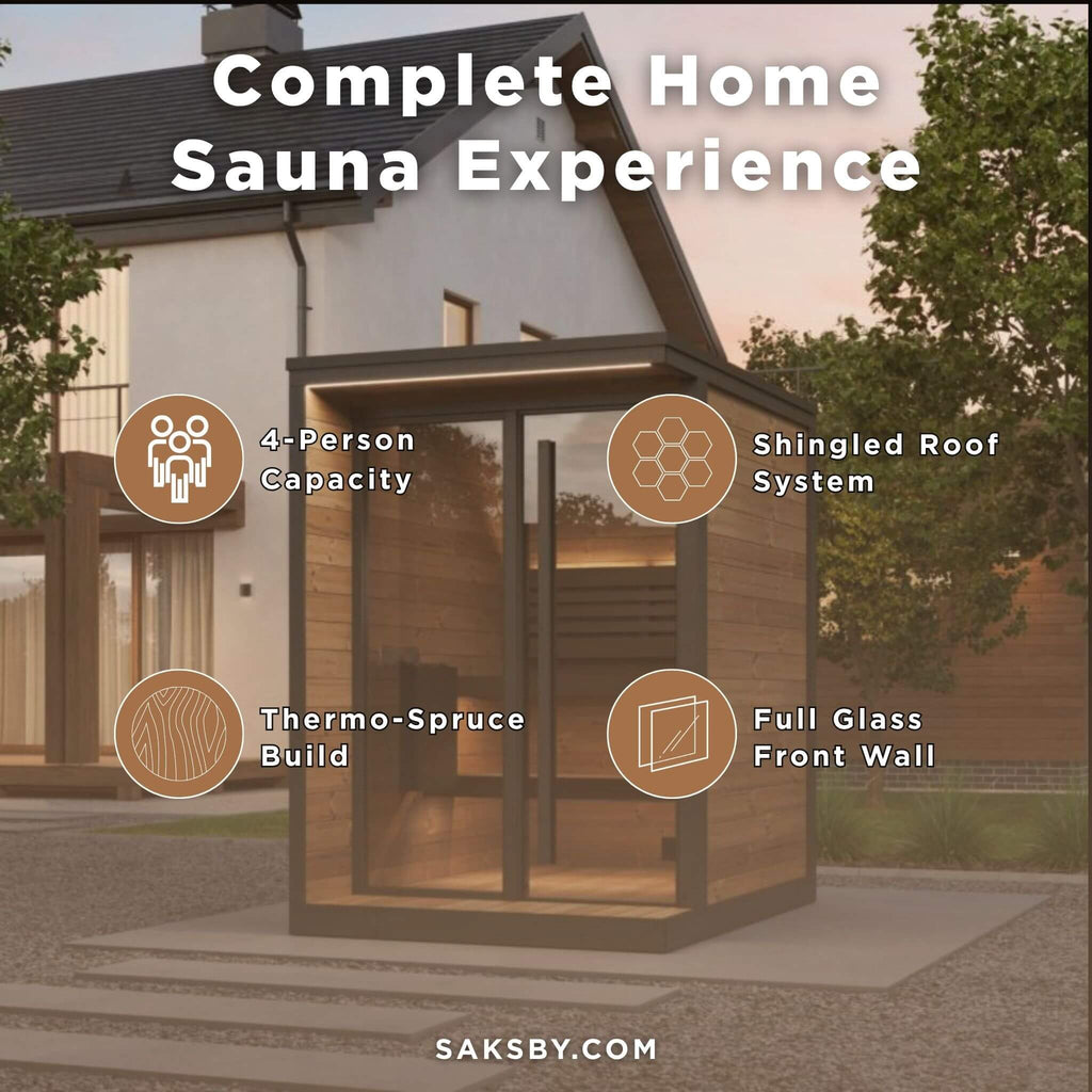 SaunaLife Model GL4 Luxury-Series Outdoor 4-Person Home Sauna Kit [GL4] (SAK21633) - Saksby Wholesale - Product Features View