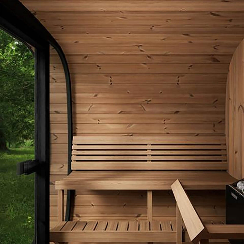SAUNALIFE Model CL7G 6-Person Cube-Series Luxury Wooden Outdoor Home Sauna Kit - Model CL7G (SAK95274)