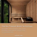 SaunaLife Model CL7G 6-Person Cube-Series Luxury Wooden Outdoor Home Sauna Kit [SL-MODELCL7G] (SAK95274) - Saksby Wholesale - Thermo-Treated Wood Technology Feature