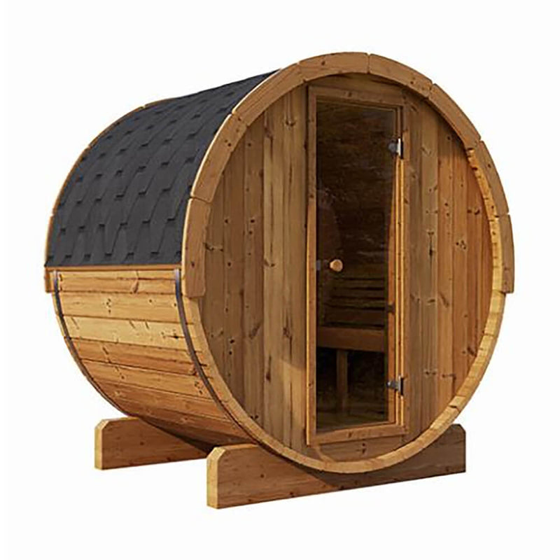 SAUNALIFE Model E6 ERGO Series 3-Person Thermo-Spruce Backyard Sauna Barrel - 646-SL-MODELE6 (SAK38572)