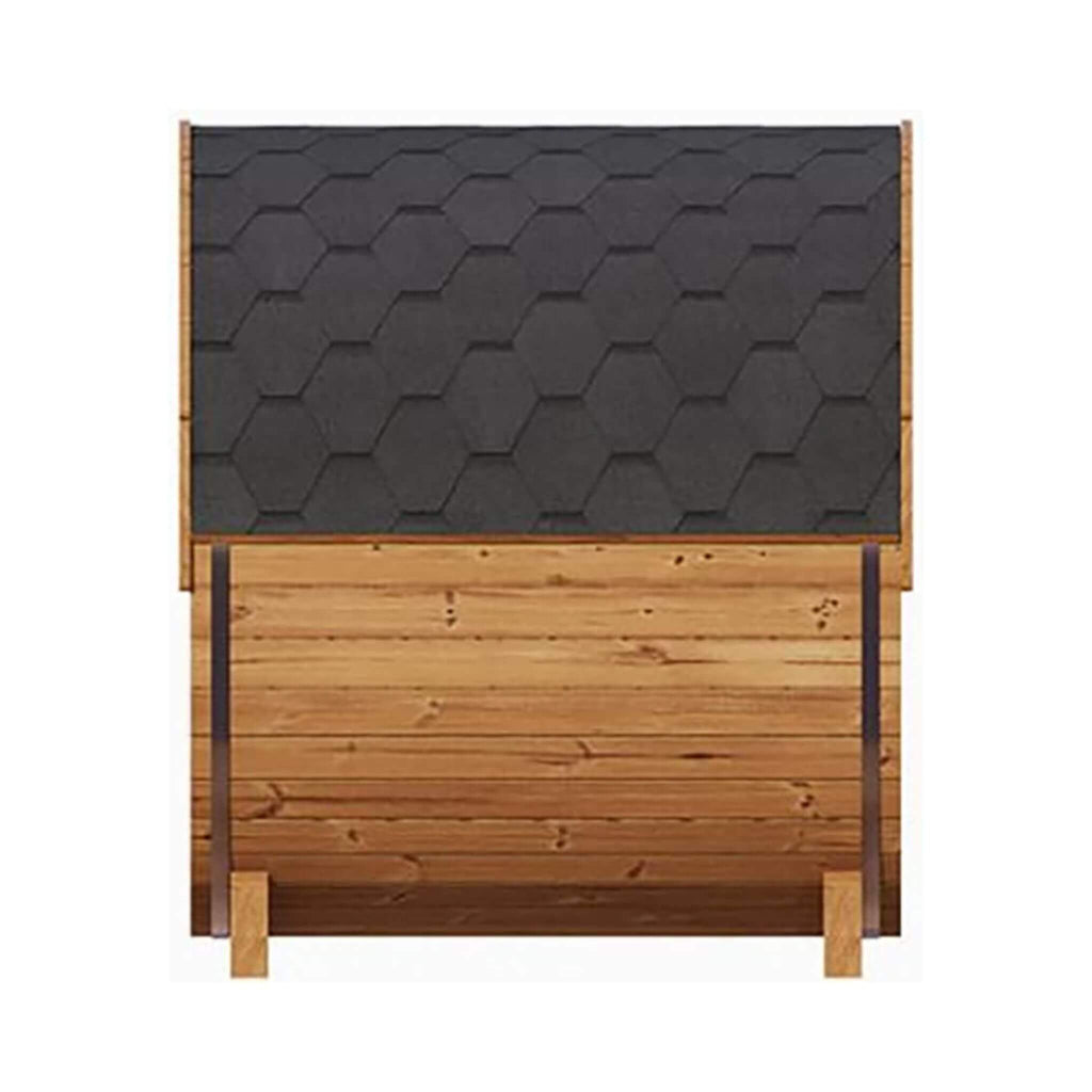 SaunaLife Model E6 Ergo Series 3-Person Thermo-Spruce Backyard Sauna Barrel [SL-MODELE6] (SAK38572) - Saksby Wholesale - Side View on White Background