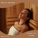 SaunaLife Model E6 Ergo Series 3-Person Thermo-Spruce Backyard Sauna Barrel [SL-MODELE6] (SAK38572) - Saksby Wholesale - Relaxing Benefits View