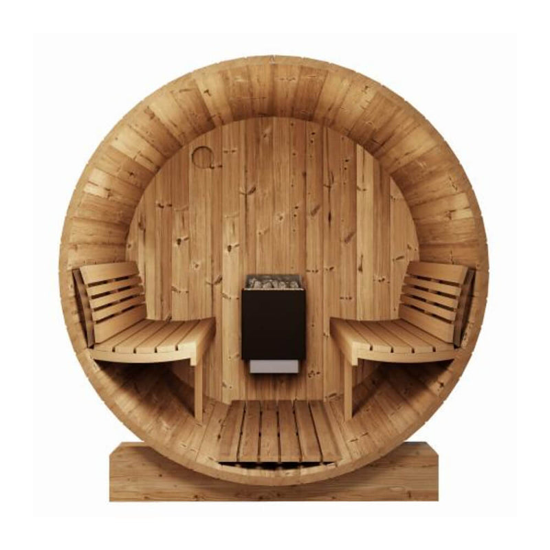 SAUNALIFE Model E8 ERGO Series 6-Person Outdoor Thermo-Spruce Sauna Barrel - SL-MODELE8 (SAK31809)