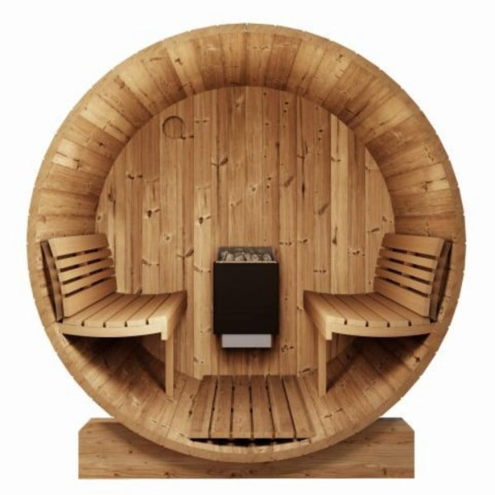 SaunaLife Model E8W Ergo Series 6-Person Outdoor Thermo-Spruce Sauna Barrel [SL-MODELE8W] (SAK92573)