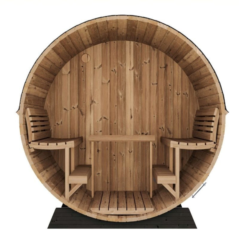 SAUNALIFE Model EE8G ERGO Series 6-Person Outdoor Sauna Barrel With Tempered Glass Front - SL-MODELEE8G (SAK95812)