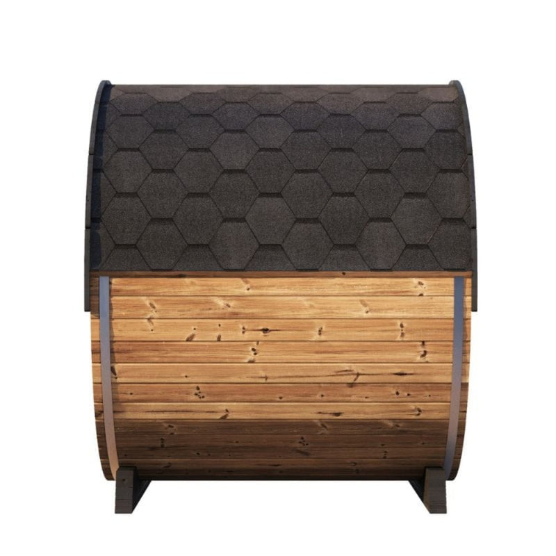 SAUNALIFE Model EE8G ERGO Series 6-Person Outdoor Sauna Barrel With Tempered Glass Front - SL-MODELEE8G (SAK95812)