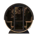 SaunaLife Model EE8G Ergo Series 6-Person Outdoor Sauna Barrel With Tempered Glass Front [SL-MODELEE8G] (SAK95812)