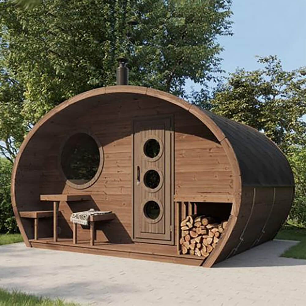 SaunaLife Model G11 8-Person Garden-Series Luxury Wooden Outdoor Home Sauna Kit [SL-MODELG11] (SAK72683)