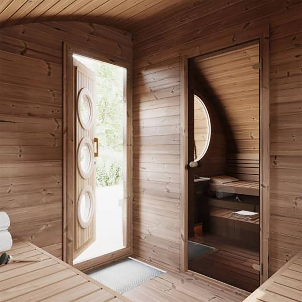SaunaLife Model G11 8-Person Garden-Series Luxury Wooden Outdoor Home Sauna Kit [SL-MODELG11] (SAK72683)