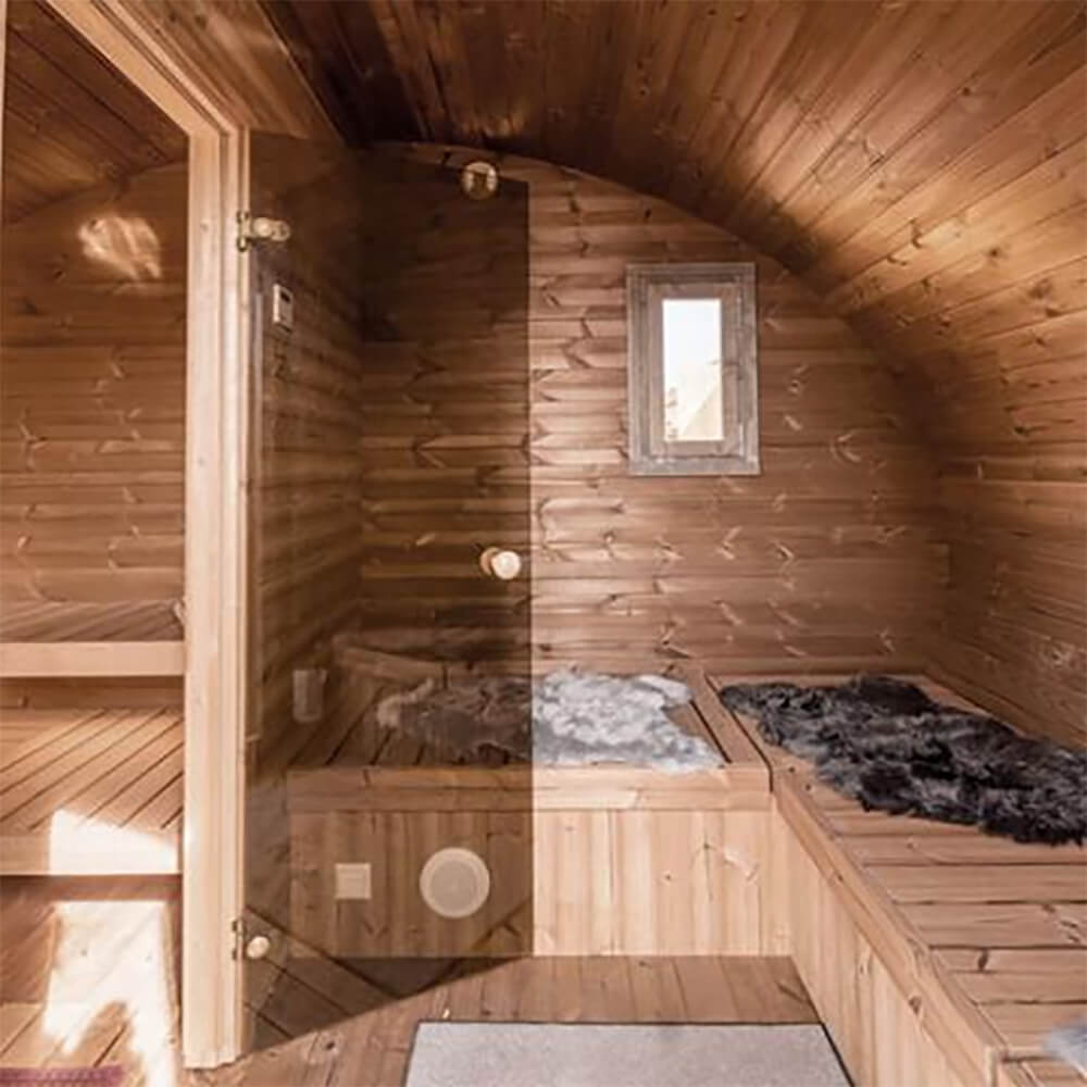 SaunaLife Model G11 8-Person Garden-Series Luxury Wooden Outdoor Home Sauna Kit [SL-MODELG11] (SAK72683)