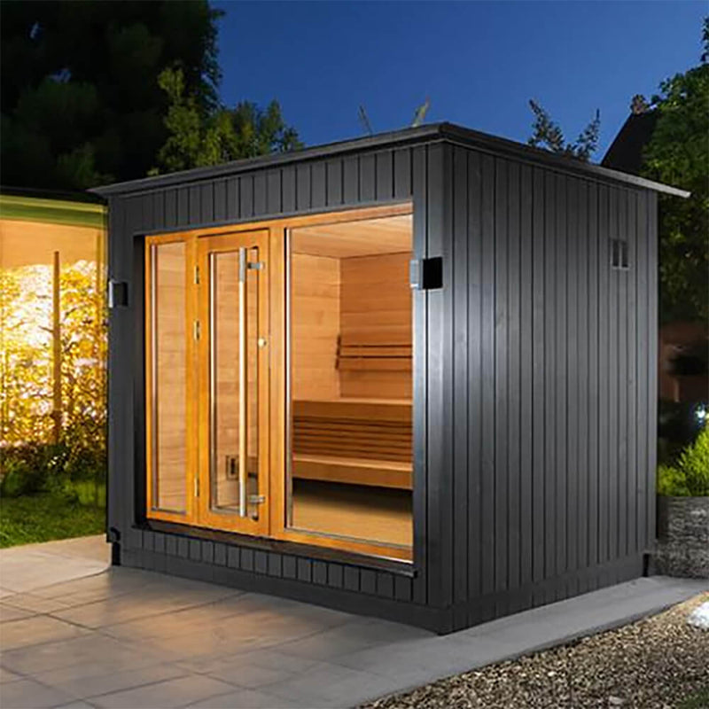 SAUNALIFE Model G7 6-Person Pre-Assembled Luxury Outdoor Home Sauna With Thermo-Pine Exterior Cladding - SL-MODELG7 (SAK57193)