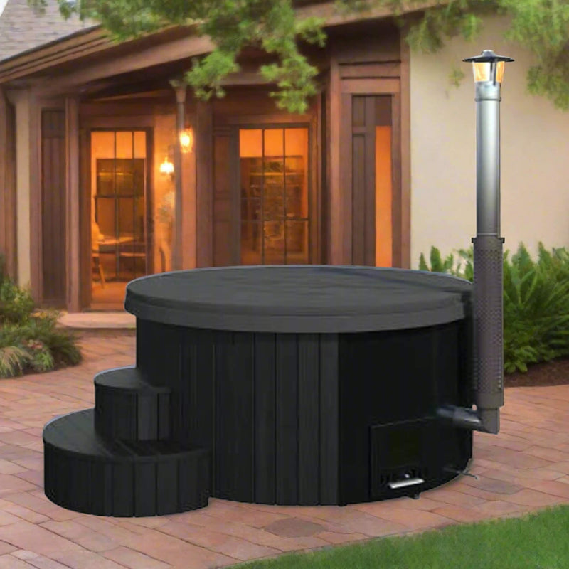 SAUNALIFE Model S4B 6-Person Home Wood-Burning Hot Tub [SL-MODELS4] (SAK72531)