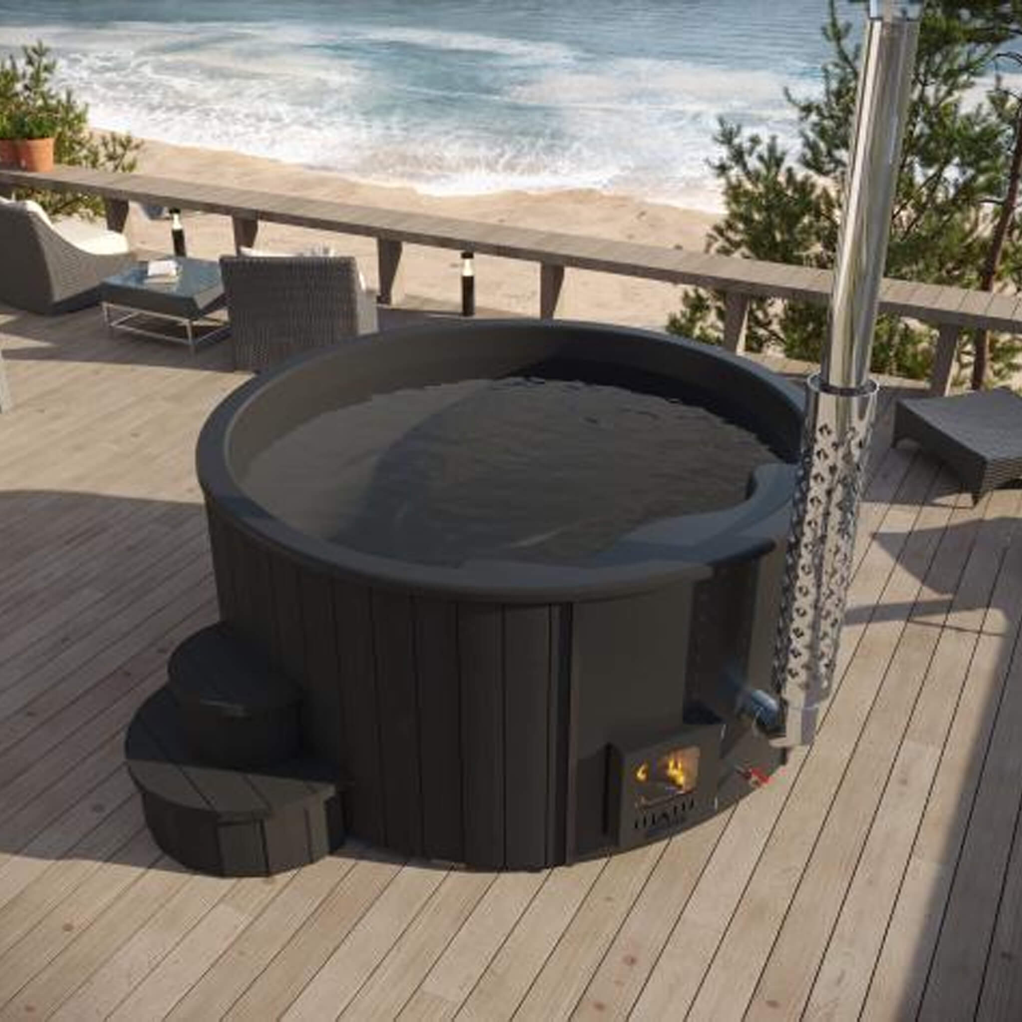 SaunaLife Model S4B Premium 6-Person Home Wood-Burning Hot Tub [SL-MODELS4] (SAK72531)