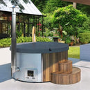 SAUNALIFE Model S4N 6-Person Home Wood-Burning Hot Tub [ SL-MODELS4N] (SAK28371)