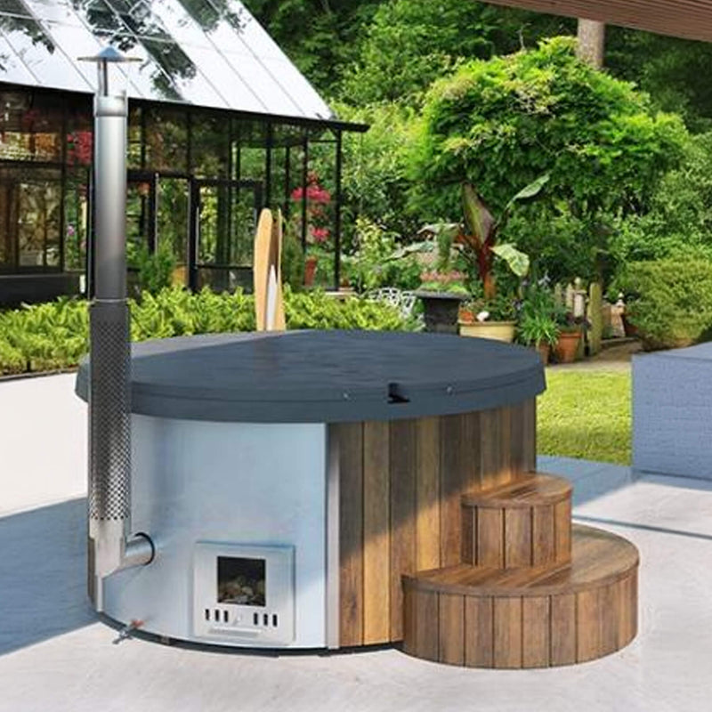 SAUNALIFE Model S4N 6-Person Home Wood-Burning Hot Tub [ SL-MODELS4N] (SAK28371)