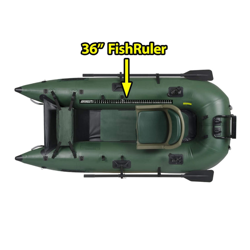 Sea Eagle 1 Person Frameless Pontoon Inflatable Fishing Boat, 9FT [285FPB] (SAK93163) SAKSBY - Fish Ruler View