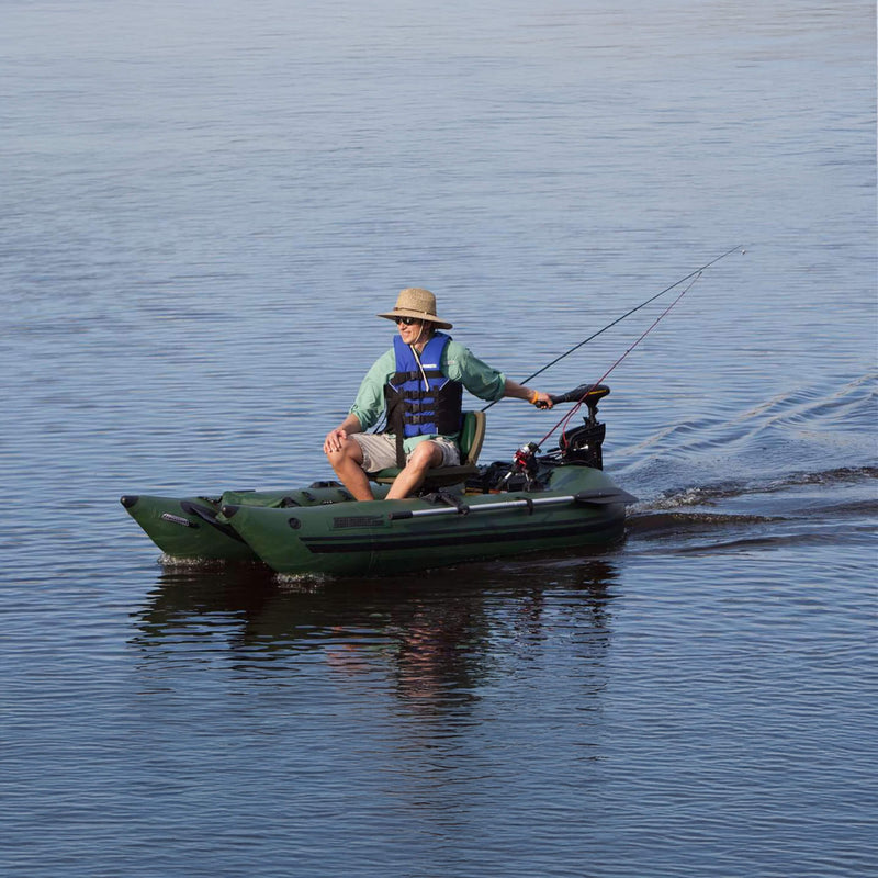 Sea Eagle 1 Person Frameless Pontoon Inflatable Fishing Boat, 9FT [285FPB] (SAK93163) SAKSBY - Lifestyle View