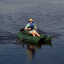 Sea Eagle 1 Person Frameless Pontoon Inflatable Fishing Boat, 9FT [285FPB] (SAK93163) SAKSBY - Man Paddling View