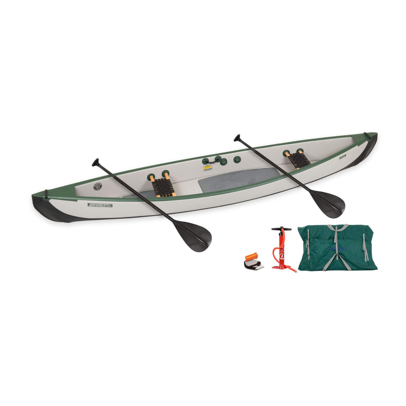 Sea Eagle 3-People TC16 High Pressure All Drop Stitch Inflatable Travel Canoe, 16FT [TC16] (SAK43086)