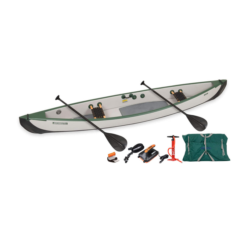 Sea Eagle 3-People TC16 High Pressure All Drop Stitch Inflatable Travel Canoe, 16FT [TC16] (SAK43086)