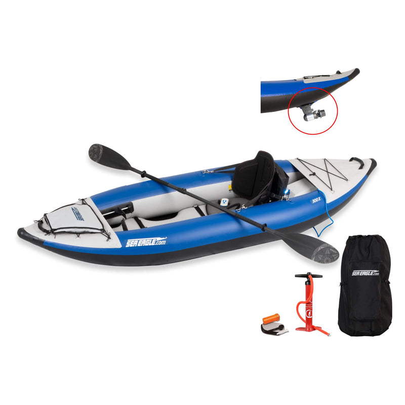 Inflatable Kayak Set With Paddle, Pump, And Bag On A White Background - Saksby Wholesale