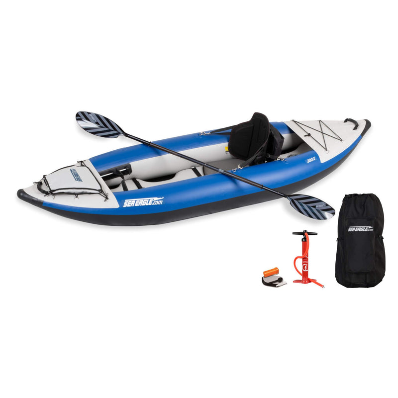 Inflatable Kayak Set With Oars, Pump, And Carrying Bag On A White Background - Saksby Wholesale