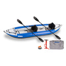 Inflatable Kayak With Two Paddles, A Pump, And A Bag On A White Background - Saksby Wholesale