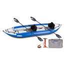 Inflatable Kayak With Two Paddles, A Pump, And A Bag On A White Background - Saksby Wholesale