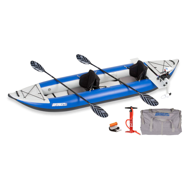 Inflatable Kayak Set With Two Paddles, A Pump, And A Carrying Bag On A White Background - Saksby Wholesale
