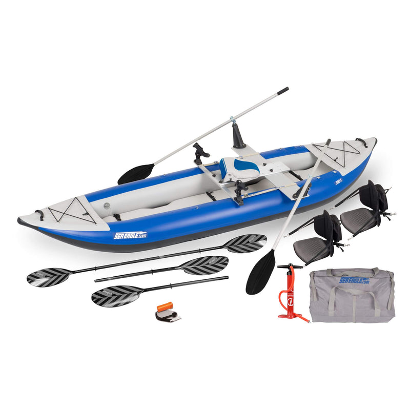Inflatable Kayak Set With Paddles, Oars, And A Bag On A White Background - Saksby Wholesale