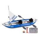 Inflatable Kayak With Sail, Oars, And Accessories On A White Background - Saksby Wholesale