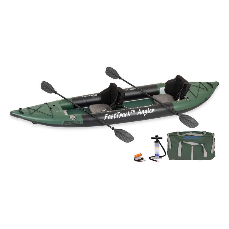 Sea Eagle 385FTA FastTrack 2-Persons Angler Inflatable Hunter Green Fishing Kayak 12ft 385FTA SAK80139 Saksby - Pro Angler Package