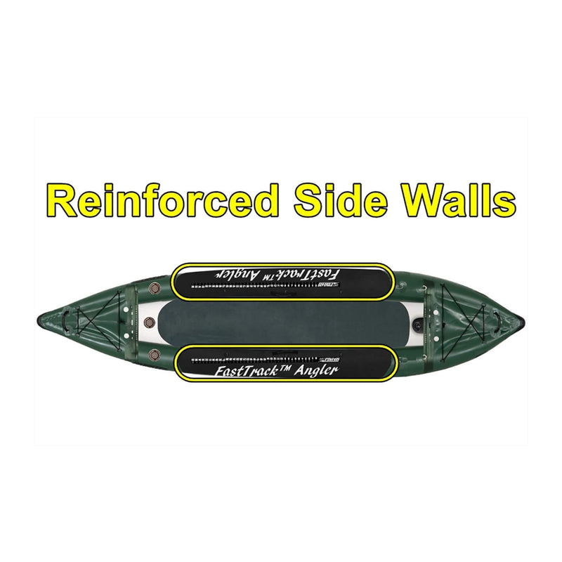 Sea Eagle 385FTA FastTrack 2 Persons Angler Inflatable Hunter Green Fishing Kayak, 12FT [385FTA] (SAK80139) SAKSBY - Reinforced Side Walls View