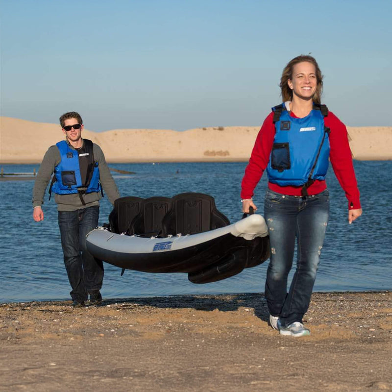 Sea Eagle 465 Fasttrack 1-3 Person UltraLight Weight Inflatable Touring  Kayak, 15FT [465FT] (SAK96507) SAKSBY - Lifestyle View