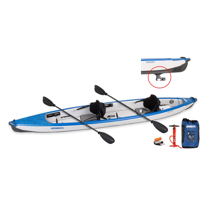 Inflatable Kayak With Paddles, Pump, And Seat Covers On A White Background - Saksby Wholesale
